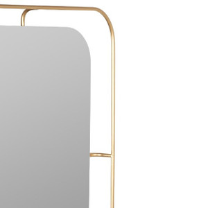 Modern Gold Metal Rectangular Floater Mirror