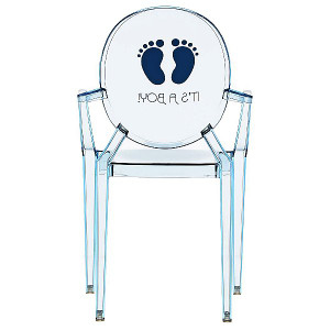 Kartell Lou Lou Light Blue It's a Boy Chair lucite acrylic kids child size baby ghost