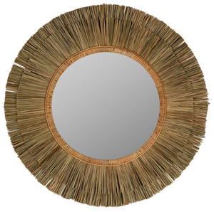 Natural Rattan Large 40" Round Mirror