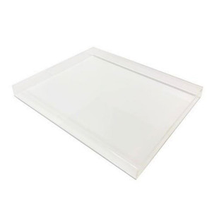 Lucite Large Square-ish Tray, Black or White (rojo 16