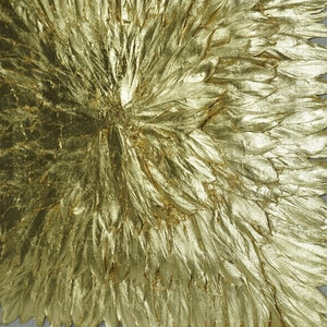 gold feathers metallic modern art clear acrylic lucite shadow box large