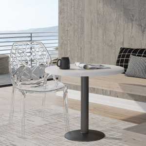 leisuremod cornelia indoor outdoor clear web woven back spider stackable acrylic lucite chair