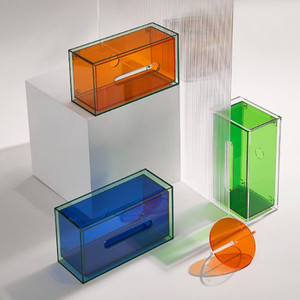 Modern Bright Color Lucite Tissue Box