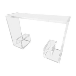 3/4" Thick Lucite Greek Key Console Table