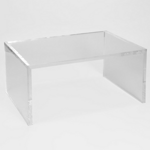 1" Thick Lucite Coffee Table with Straight Corners