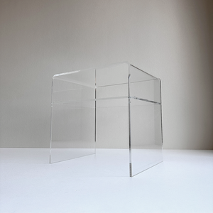 1/2" Acrylic Waterfall Table with Shelf 