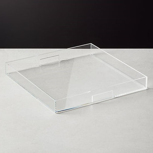 Big Lucite Tray for Cocktail Ottomans