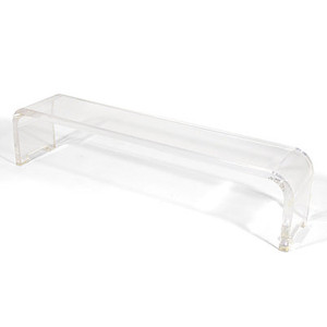 Clear Lucite 1" Thick Long Waterfall Bench