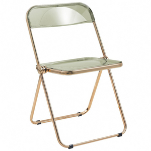 Color Acrylic Folding Chair with Gold Trim