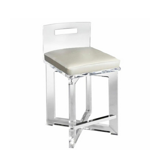 Low Back Luxury Lucite Barstool cushion 