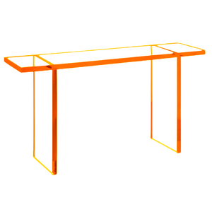 Color Edge Thick Clear Lucite Console Table