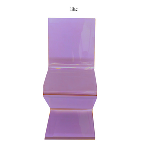 lucite bright color acrylic z shape chair