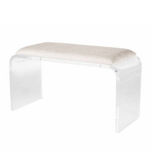 Lucite Waterfall Bench with Chenille Seat