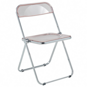 Clear Folding Chair with Chrome Trim 