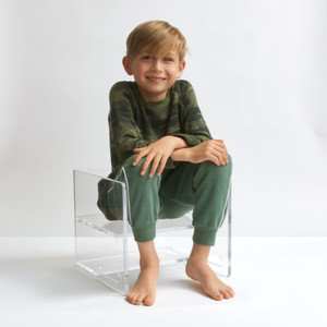 Clear Lucite Kid's Step Stool Chair