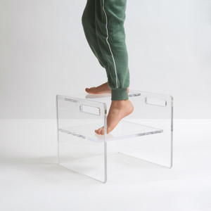 Clear Lucite Kid's Step Stool Chair