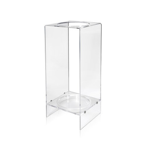 Clear Lucite Modern Umbrella Stand with Circle Cut Out