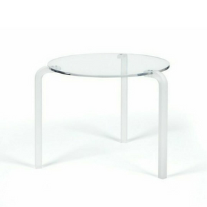 Clear 3/4" Round Side Table with Bent Legs