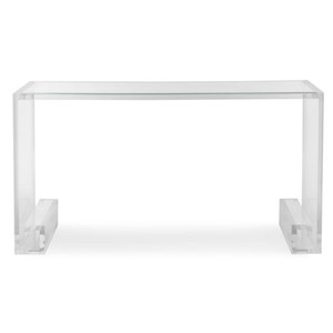 1" Thick Lucite Greek Key Console Table