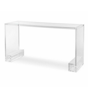 1" Thick Lucite Greek Key Console Table