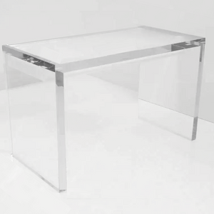 1.5" Ultra Thick Clear Lucite Slab Desk