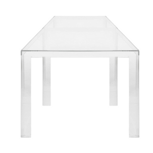 lucite square rectangular Clear Acrylic Parsons Desk