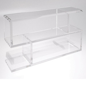 Clear 1" Thick Acrylic Modern Zig Zag Bookcase