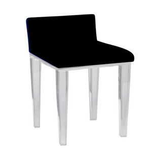 Ultrasuede Low Back Vanity Chair with Tapered Lucite Legs