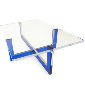 Lucite. Color Base clear acrylic modern Coffee Table