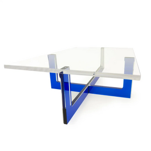 Lucite. Color Base clear acrylic modern Coffee Table