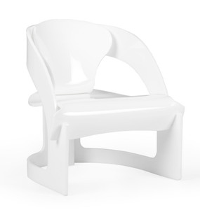 Modern Solid Lucite White Pretzel Chair