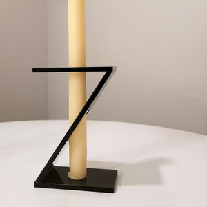 Modern Minimal Black Lucite Candleholder