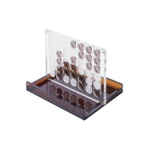 Brown and Clear Color Lucite 4 in a Row Game