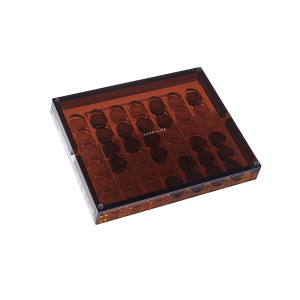 Brown and Clear Color Lucite 4 in a Row Game