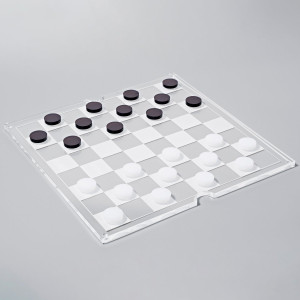 Brown & Clear Acrylic Modern Checkers Set