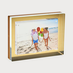 Gold Lucite Block Picture Frame, Options (HA133GD)