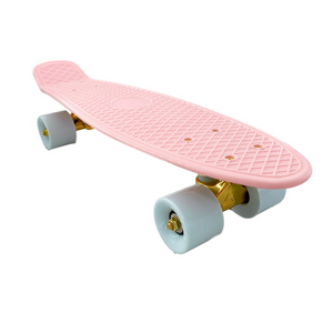 Pink Kids Skateboard with Gold Trucks
