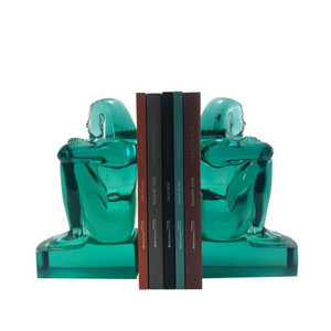 egyptian girl lucite resin clear bookends