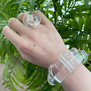 Modern Lucite Knot Bangle Bracelet