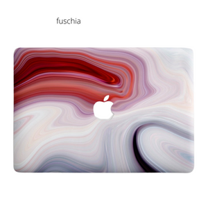 Color Swirl Print Acrylic MacBook Case with Clear Back