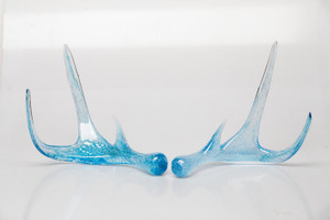 Art Glass Blown Antlers Pair, Color Options