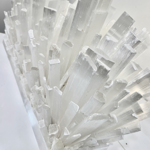 White Selenite Rectangular Tabletop Sculpture