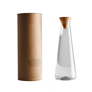 Simple Modern Glass Wine & Water Carafe with Wood Stopper