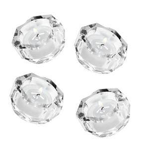 Facet Crystal Small Octagonal Tea Light Holders, Set of 4