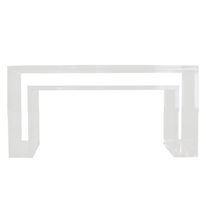 1" Thick Double Leg Rectangular Lucite Coffee Table