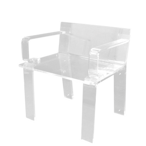 Clear Lucite Club Chair with Bent Arms