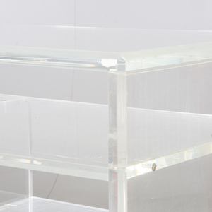 Clear Lucite TV Media Stand with Compartments
