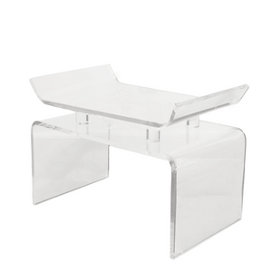 Lucite Waterfall Ming Style Stool with Raised Seat