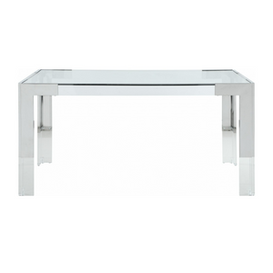Retro Modern Chrome and Lucite Dining Rectangular Table with Glass Top
