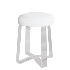 Round Lucite Vanity Stool with Ribbon Legs